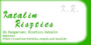 katalin risztics business card